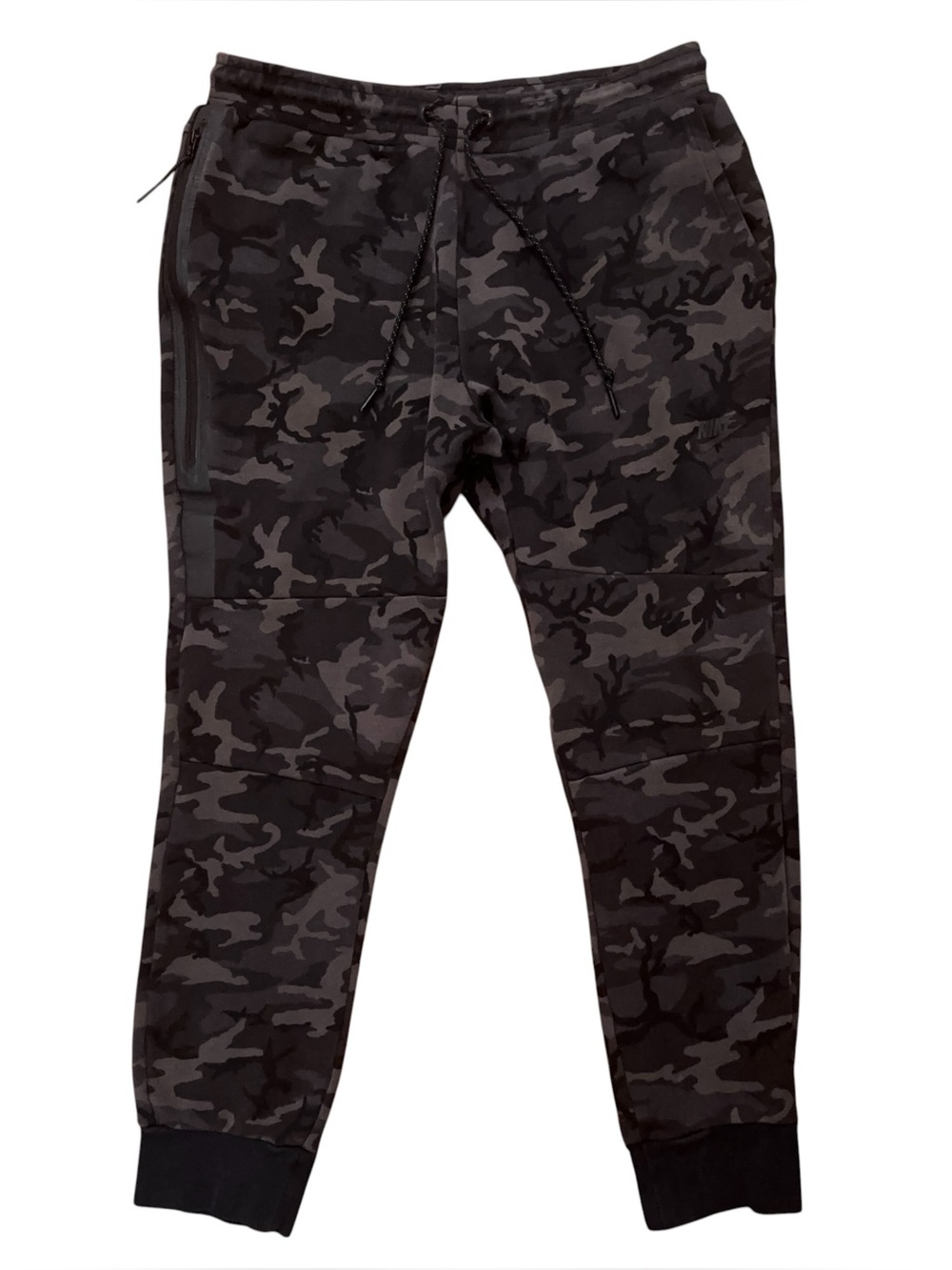 Nike NSW Tech Fleece Jogger Mens Size L Fleece Sweatpants Drawstring Gray Camo